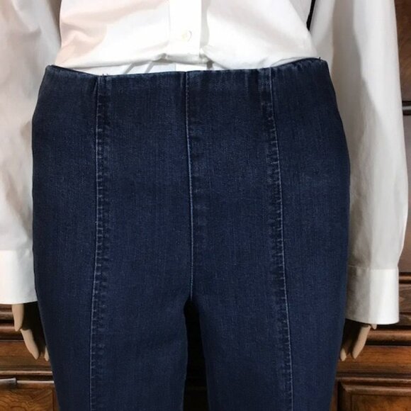 NWOT Motto Dark Wash Hollywood Waist Top Seamed Stretch Ankle Jean - Picture 5 of 10